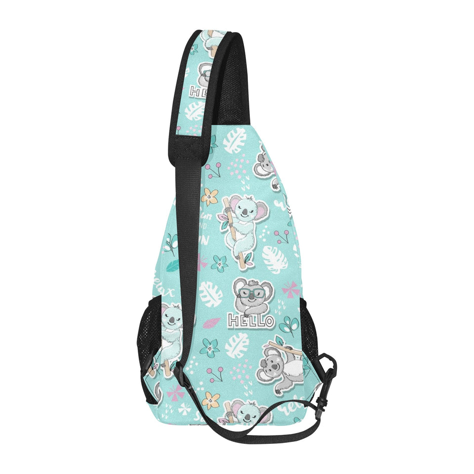 Cute koalas blue background pattern All Over Print Chest Bag