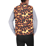 Fire flame dark pattern Men's Padded Vest