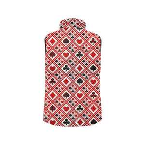 Casino Cards Suits Pattern Print Design 03 Men's Padded Vest