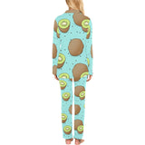 Kiwi blue background Women's Long Pajama Set