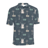 windmill tree pattern Men's All Over Print Polo Shirt