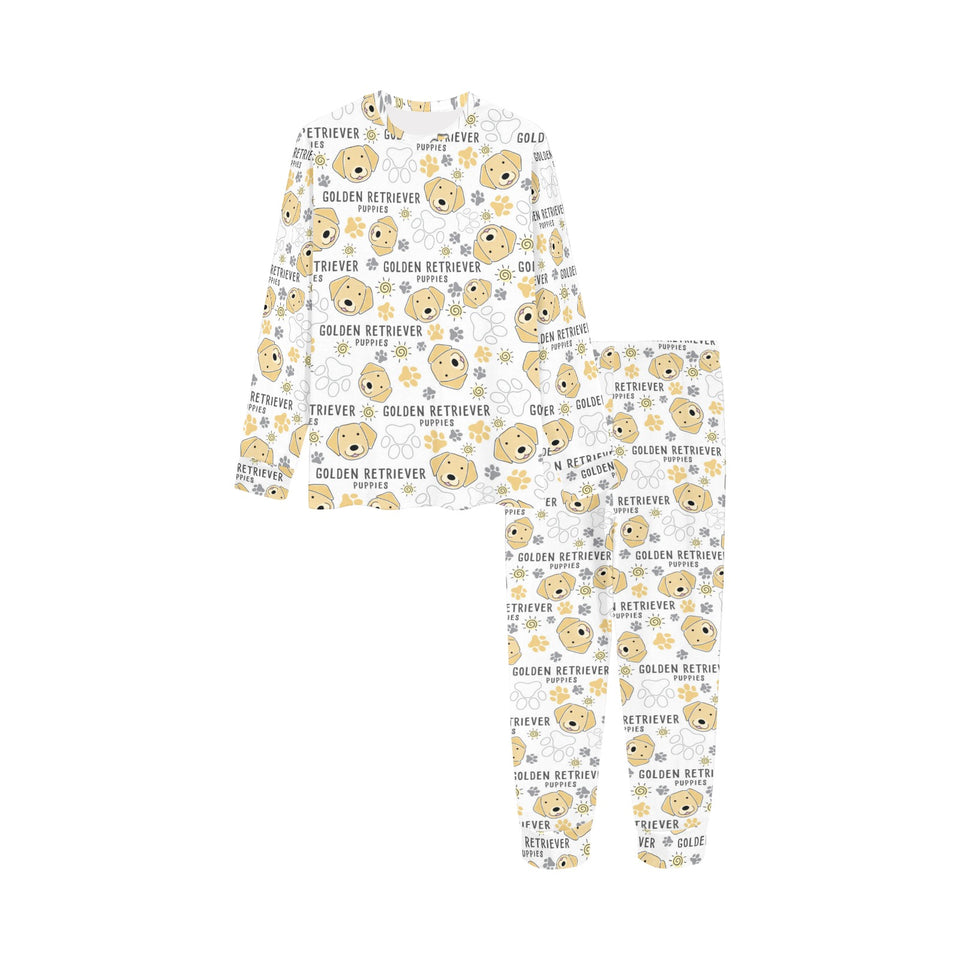 Golden Retriever Pattern Print Design 04 Kids' Boys' Girls' All Over Print Pajama Set