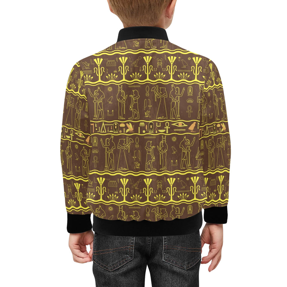 Egypt Hieroglyphics Pattern Print Design 03 Kids' Boys' Girls' Bomber Jacket