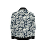 Sugar skull black white pattern Kids' Boys' Girls' Bomber Jacket