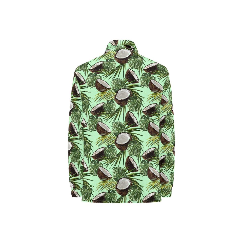 Coconut Pattern Print Design 02 Women's Long Sleeve Polo Shirt