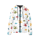 Colorful helicopter pattern Women's Padded Hooded Jacket