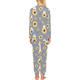 Cute hamster sunflower pattern background Women's All Over Print Pajama Set