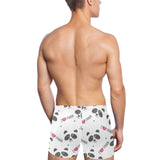 Hand Drawn faces of pandas pattern Men's Swimming Trunks