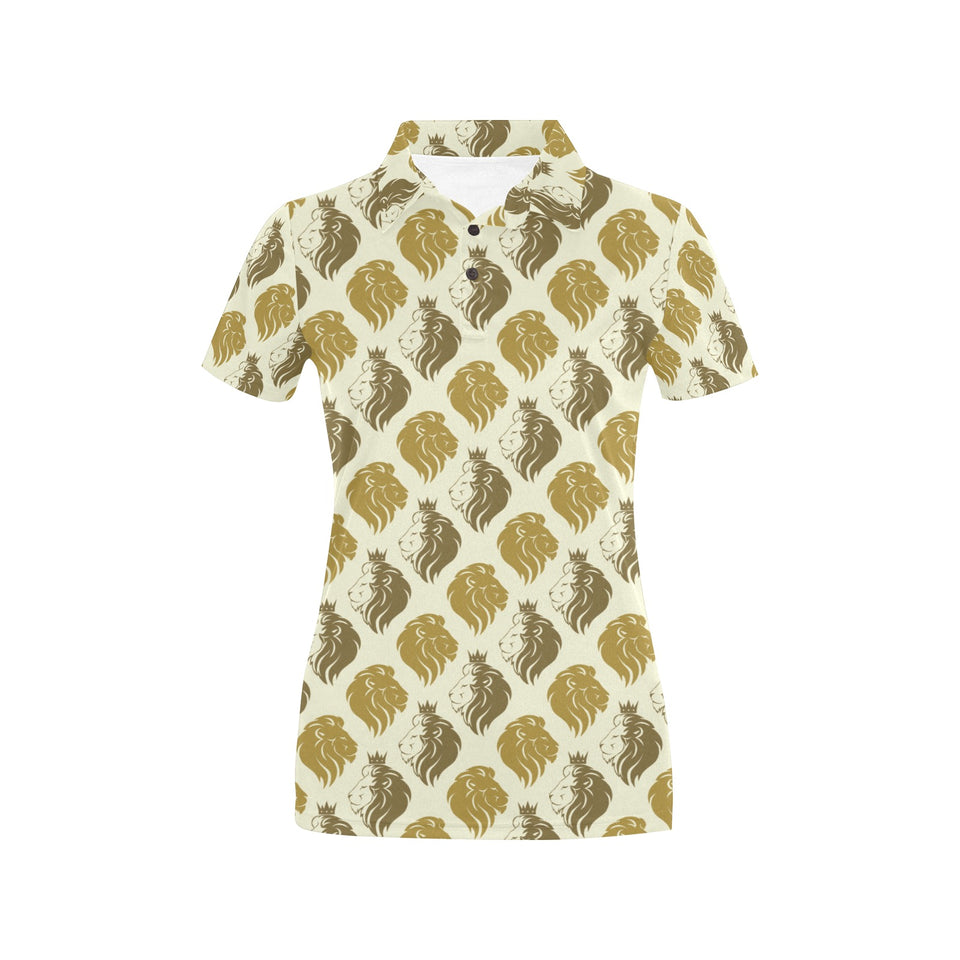 Lion Pattern Print Design 02 Women's All Over Print Polo Shirt