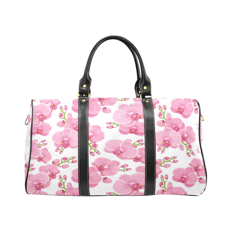 pink purple orchid pattern background Travel Bag