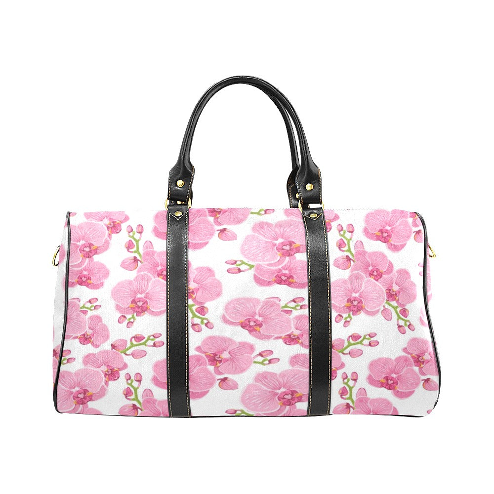 pink purple orchid pattern background Travel Bag
