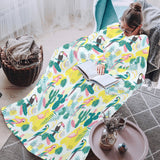 Cute parrot toucan flamingo cactus exotic leaves p Blanket Robe with Sleeves
