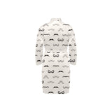Mustache Beard Pattern Print Design 05 Men's Long Sleeve Belted Night Robe