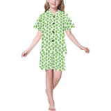 Hop pattern background Kids' Boys' Girls' V-Neck Short Pajama Set