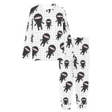 Ninja pattern plaid background Women's All Over Print Pajama Set