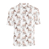 Bull Terrier Pattern Print Design 04 Men's All Over Print Polo Shirt