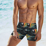 Bowling balls flame pattern Men's Swimming Trunks