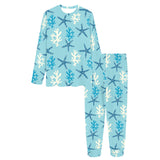 Blue starfish coral reef pattern Women's All Over Print Pajama Set