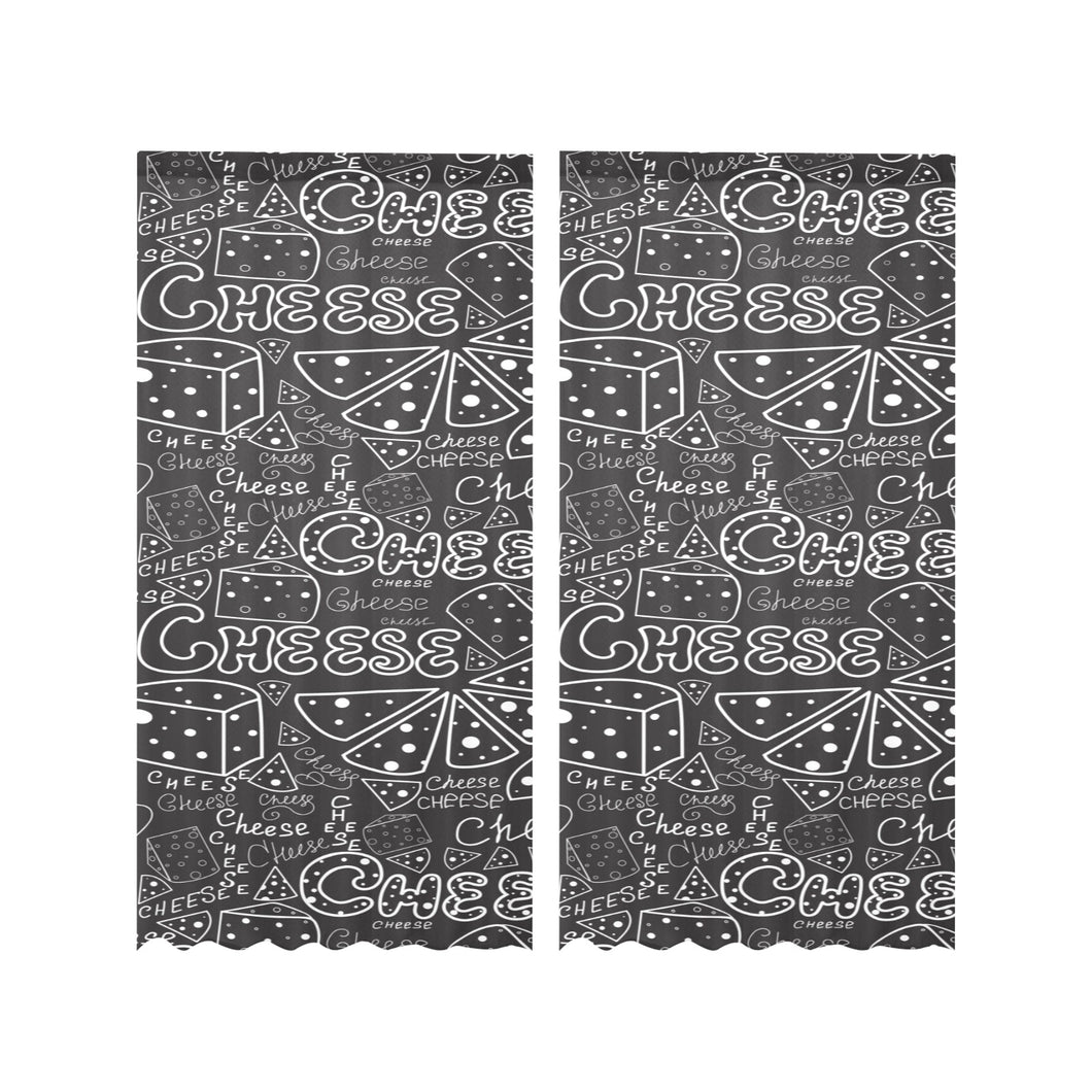 Handwritten cheese pattern Gauze Curtain