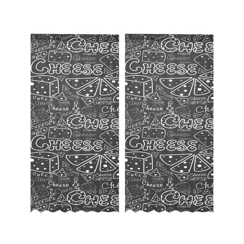 Handwritten cheese pattern Gauze Curtain