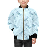 Dragonfly pattern blue background Kids' Boys' Girls' Bomber Jacket