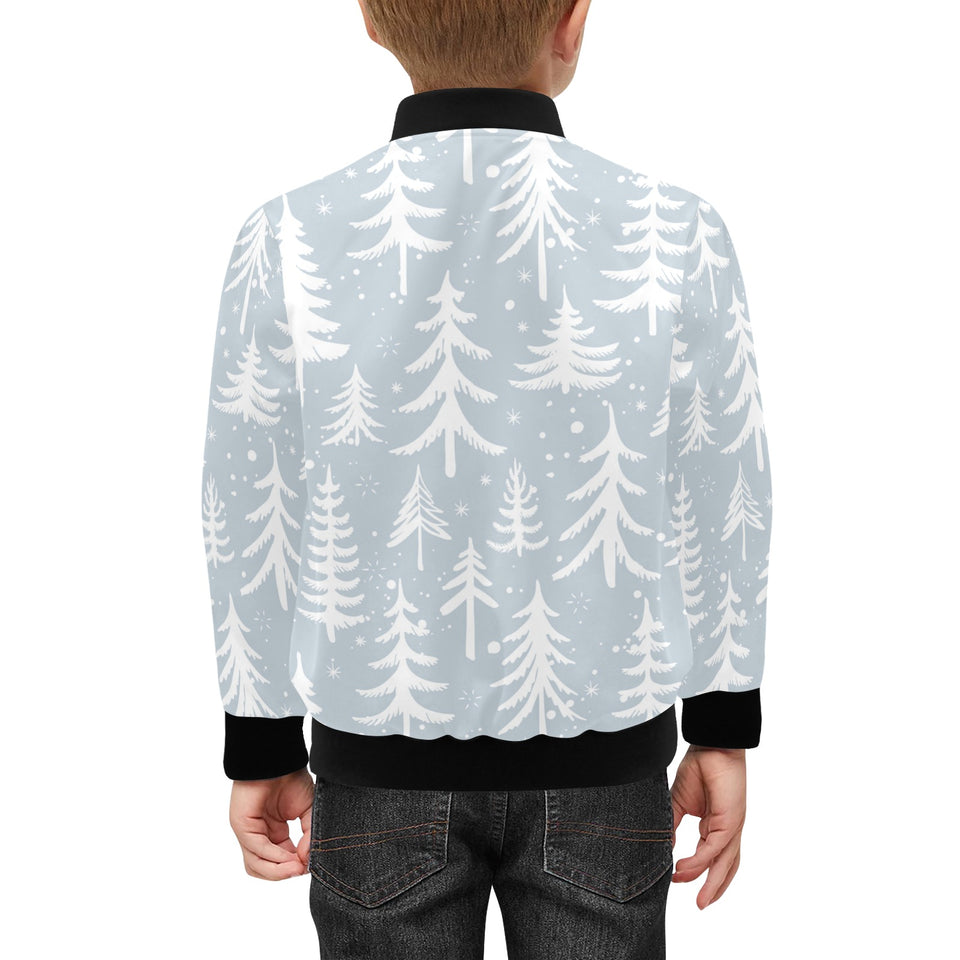 Christmas tree winter forest pattern Kids' Boys' Girls' Bomber Jacket