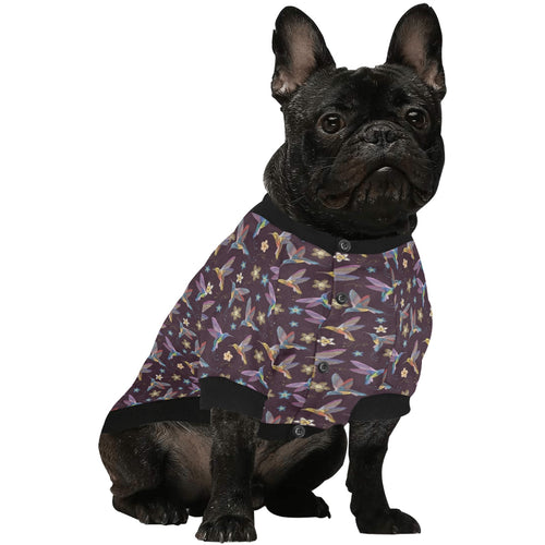 Hummingbird Pattern Print Design 04 All Over Print Pet Dog Round Neck Fuzzy Shirt