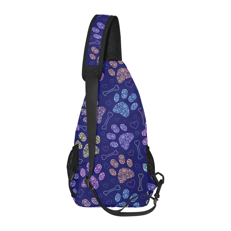 Dog Paws Pattern Print Design 02 All Over Print Chest Bag
