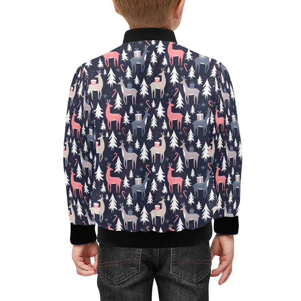Deers Winter Christmas pattern Kids' Boys' Girls' Bomber Jacket