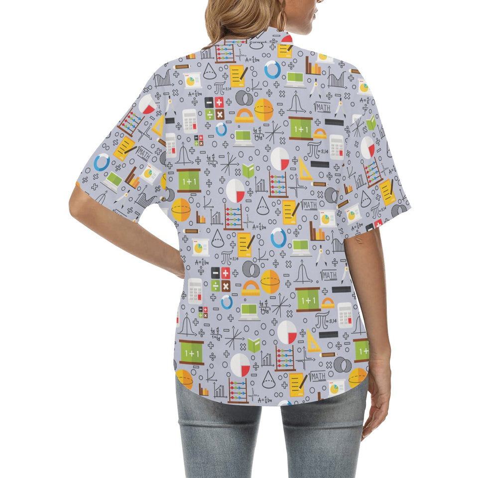 Math Pattern Print Design 04 Women's All Over Print Hawaiian Shirt