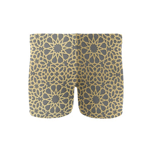 arabic star gold pattern Men's Swimming Trunks