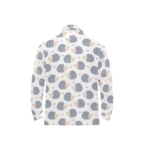 Hedgehog Pattern Print Design 04 Men's Long Sleeve Polo Shirt