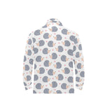 Hedgehog Pattern Print Design 04 Men's Long Sleeve Polo Shirt