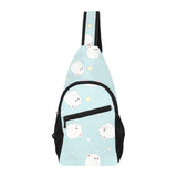 White cute hamsters heart pattern All Over Print Chest Bag