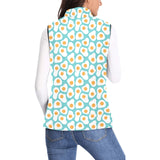 Fried Eggs Pattern Print Design 04 Women's Padded Vest