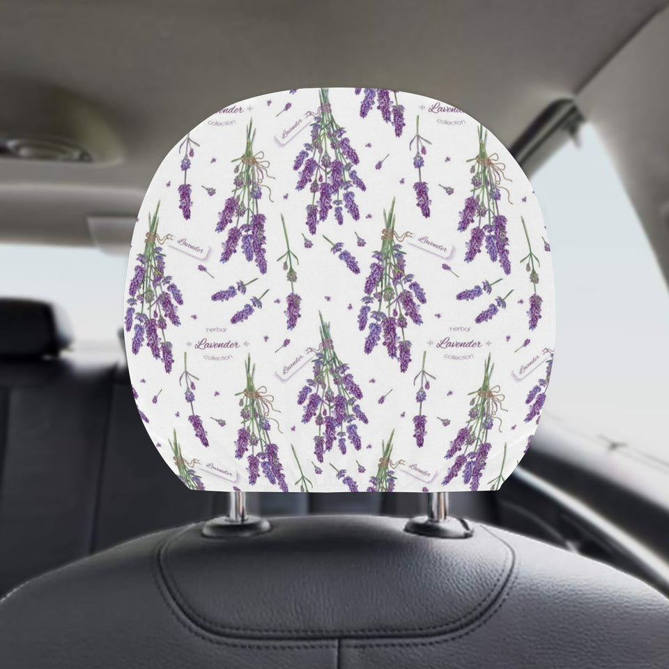 lavender flower design pattern Car Headrest Cover