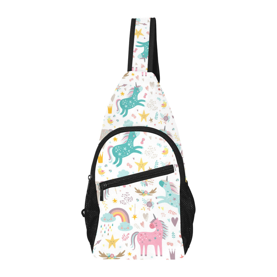 Colorful unicorn pattern All Over Print Chest Bag