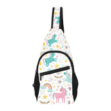 Colorful unicorn pattern All Over Print Chest Bag