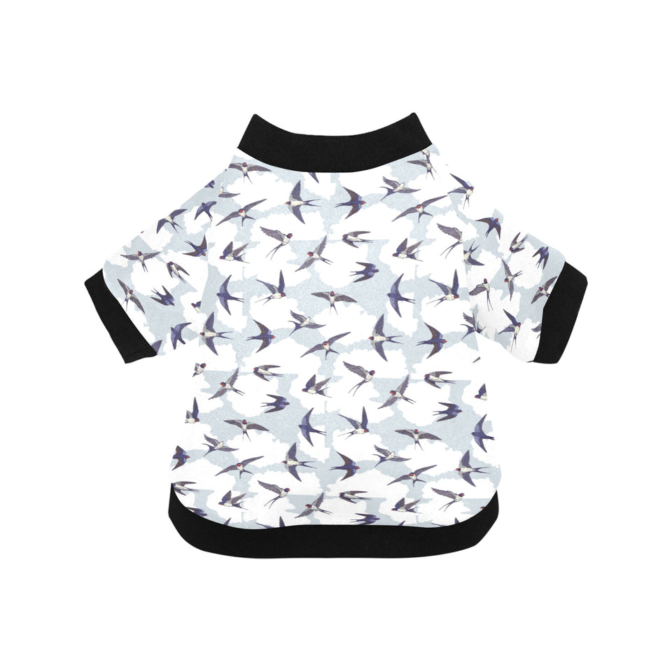 Swallow Pattern Print Design 05 All Over Print Pet Dog Round Neck Fuzzy Shirt