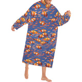 Clown Fish Pattern Print Design 04 Blanket Robe with Sleeves