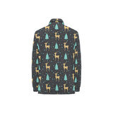 Deers star tree pattern Women's Long Sleeve Polo Shirt