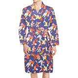 Goldfish Pattern Print Design 04 Men's Long Sleeve Belted Night Robe