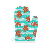 Octopuses sea wave background Heat Resistant Oven Mitts