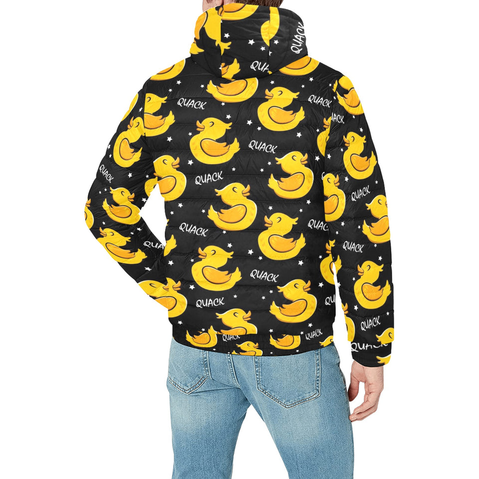 Duck Pattern Print Design 05 Men's Padded Hooded Jacket