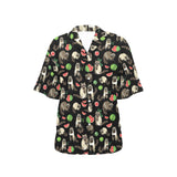Raccoon watermelon pattern Women's All Over Print Hawaiian Shirt