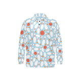 Bowling ball bowling pins blue blackground Men's Long Sleeve Polo Shirt