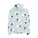 Sheep polka dot cloud pattern Men's Padded Hooded Jacket