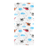 Watercolor helicopter cloud pattern Beach Towel