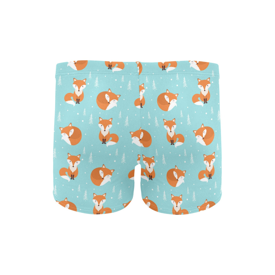 Fox pattern blue b ackground Men's Swimming Trunks