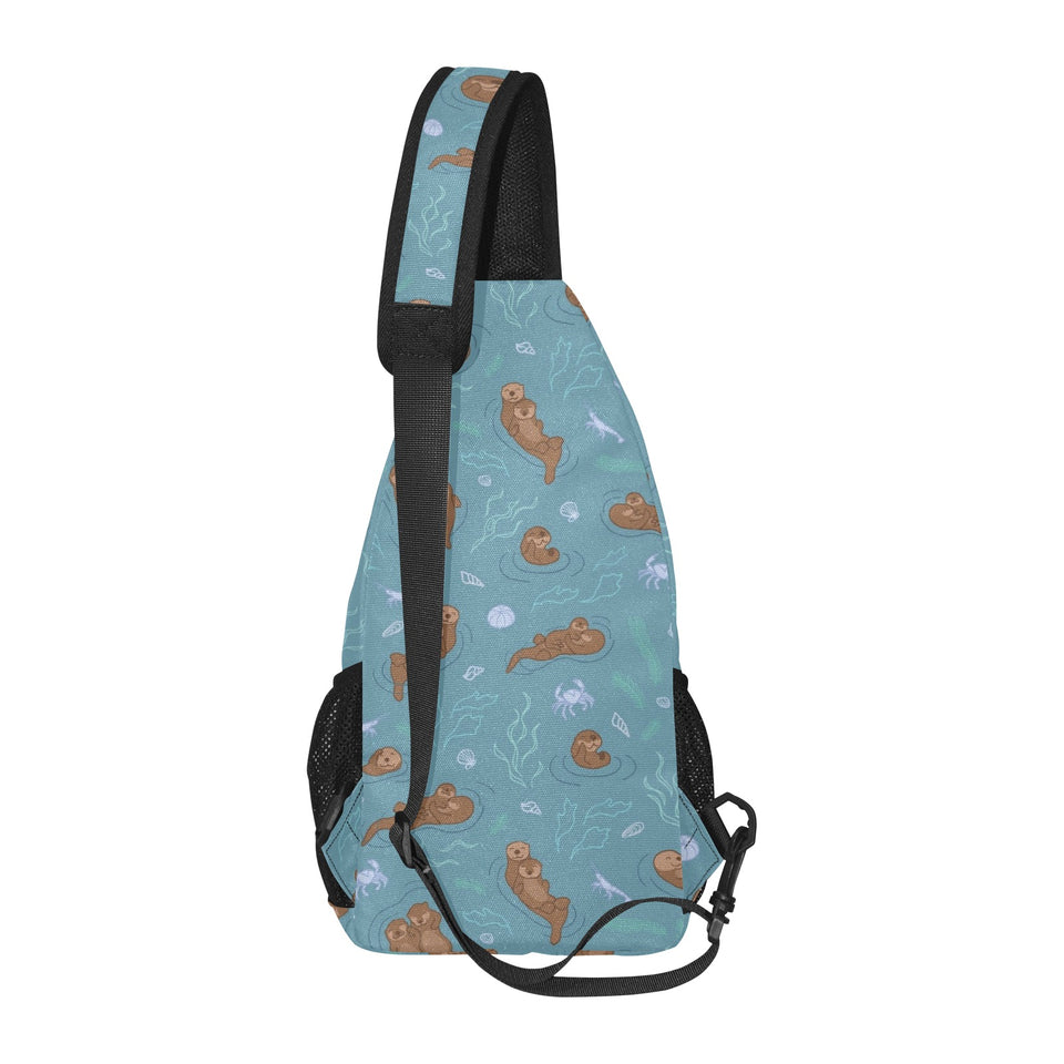 Sea otters pattern All Over Print Chest Bag